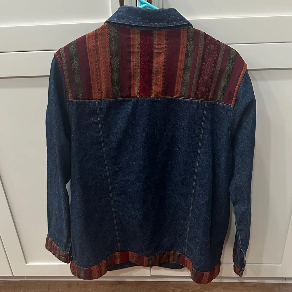 Toffee Apple Multicolor Patchwork Jean Jacket Size Large